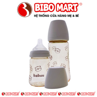 (Chính Hãng)Bình sữa cổ rộng 170ml và 270ml PPSU bản Limited Babuu kèm núm cánh hoa điều chỉnh khớp ngậm cho bé yêu