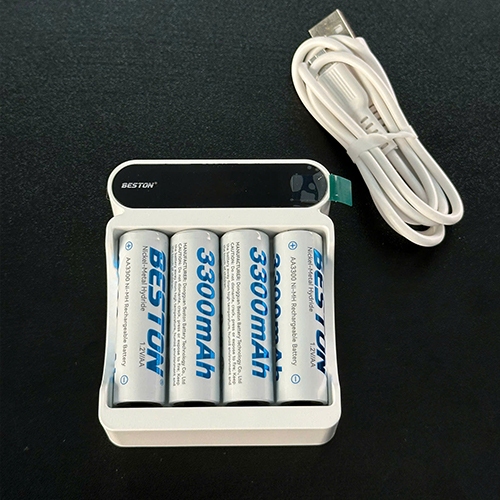 Sạc pin AA, AAA hãng Beston C9023L sạc nhanh, tự ngắt khi đầy, cổng sạc type-C đèn báo thông minh