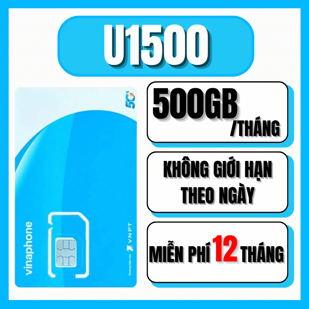 [ TRỌN GÓI 1 NĂM ] Sim Vinaphone 4G Data Khủng 1 TỶ GB/ Tháng Truy Cập Mạng Miễn Phí U1500 VD149 TD4