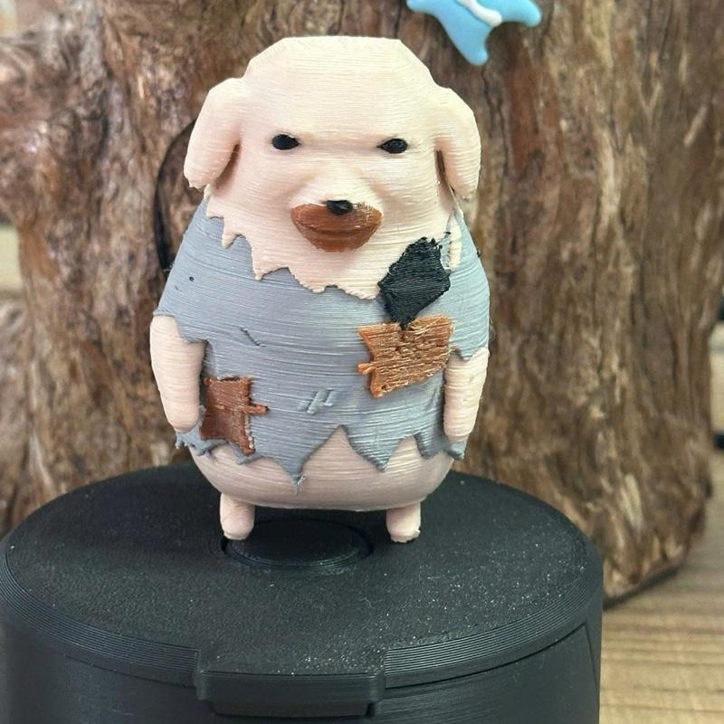 Móc khóa chó rách áo ôm meme TikTok | Móc khóa in 3D PLA dễ thương | Phụ kiện balo, chìa khóa cute