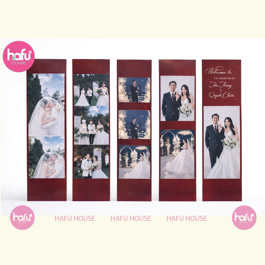 Backdrop bạt Hiflex treo - Backdrop ảnh cưới Formex 5mm dạng khung đứng – Set bảng check-in tiệc cướ