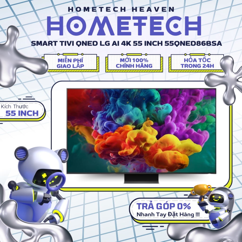 55QNED86BSA [GIAO LẮP HCM] Smart Tivi QNED LG AI 4K 55 inch 55QNED86BSA - CHÍNH HÃNG, MODEL 2026