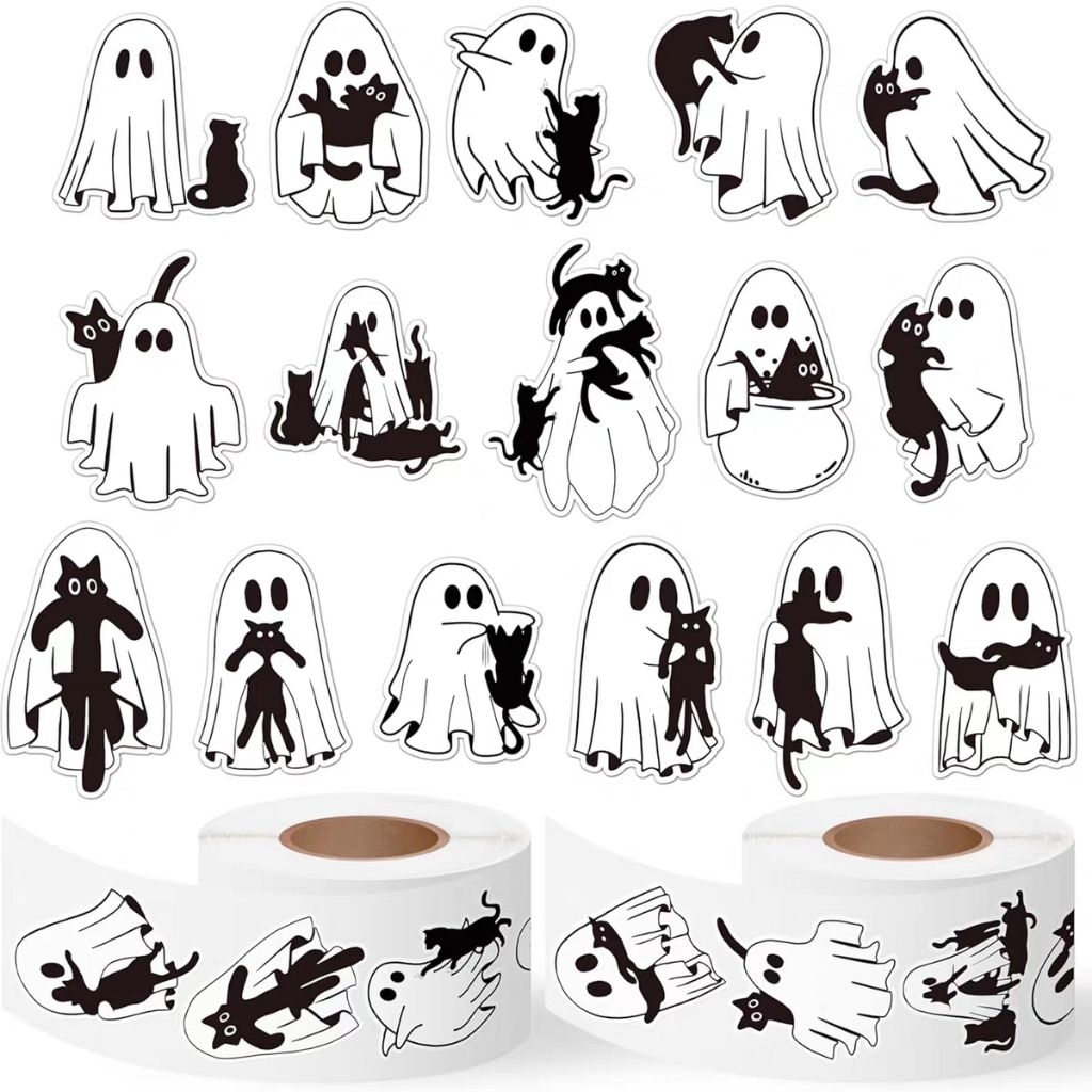Cuộn 500 cái sticker Halloween
