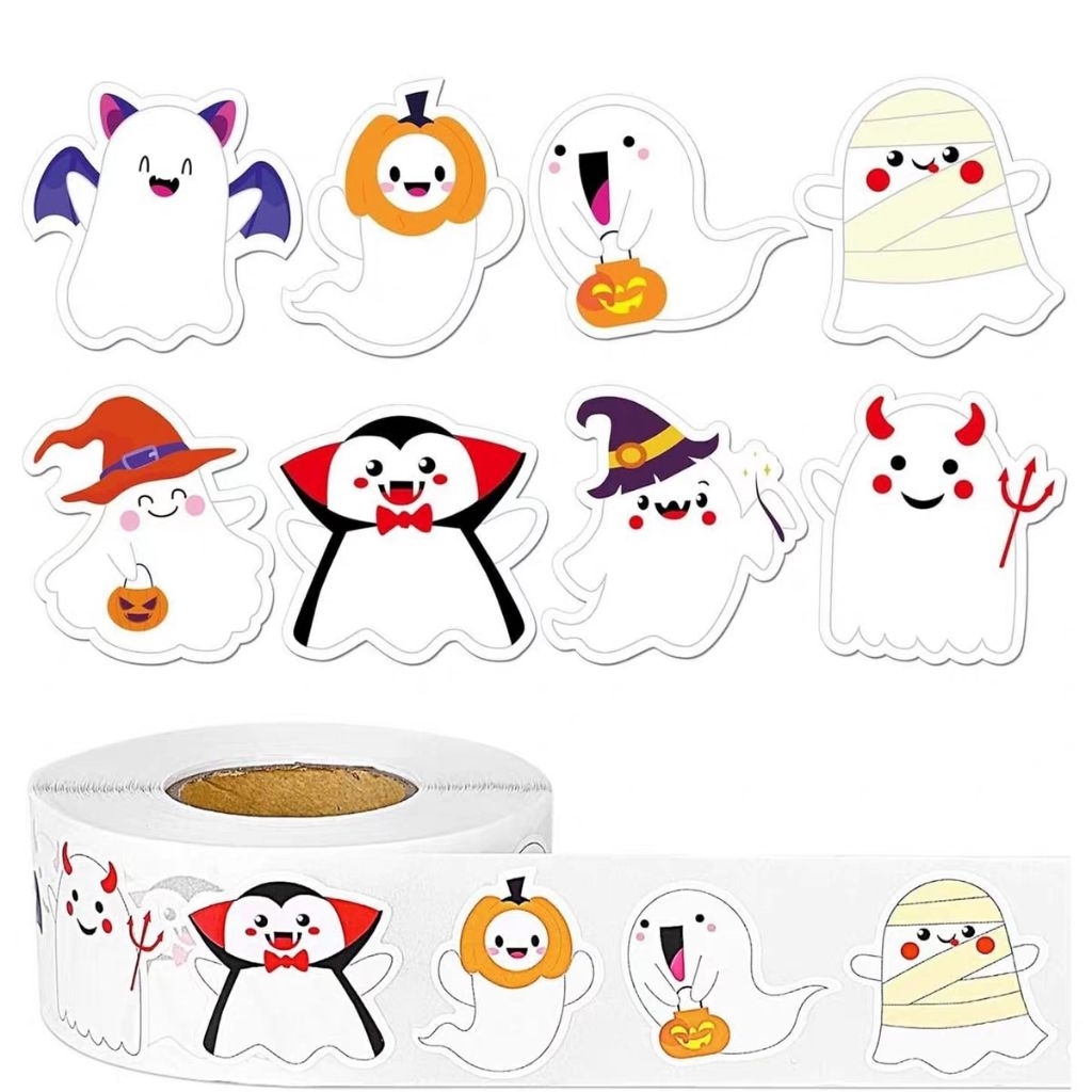 Cuộn 500 cái sticker Halloween