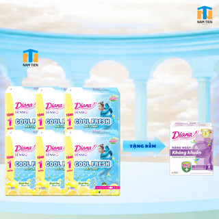 [MUA 6 TẶNG 1] Combo 6 Gói Băng vệ sinh Diana SS Cool Fresh Hương Chanh Vàng Siêu Mỏng Cánh 8M TẶNG 1 Sensi HNKK