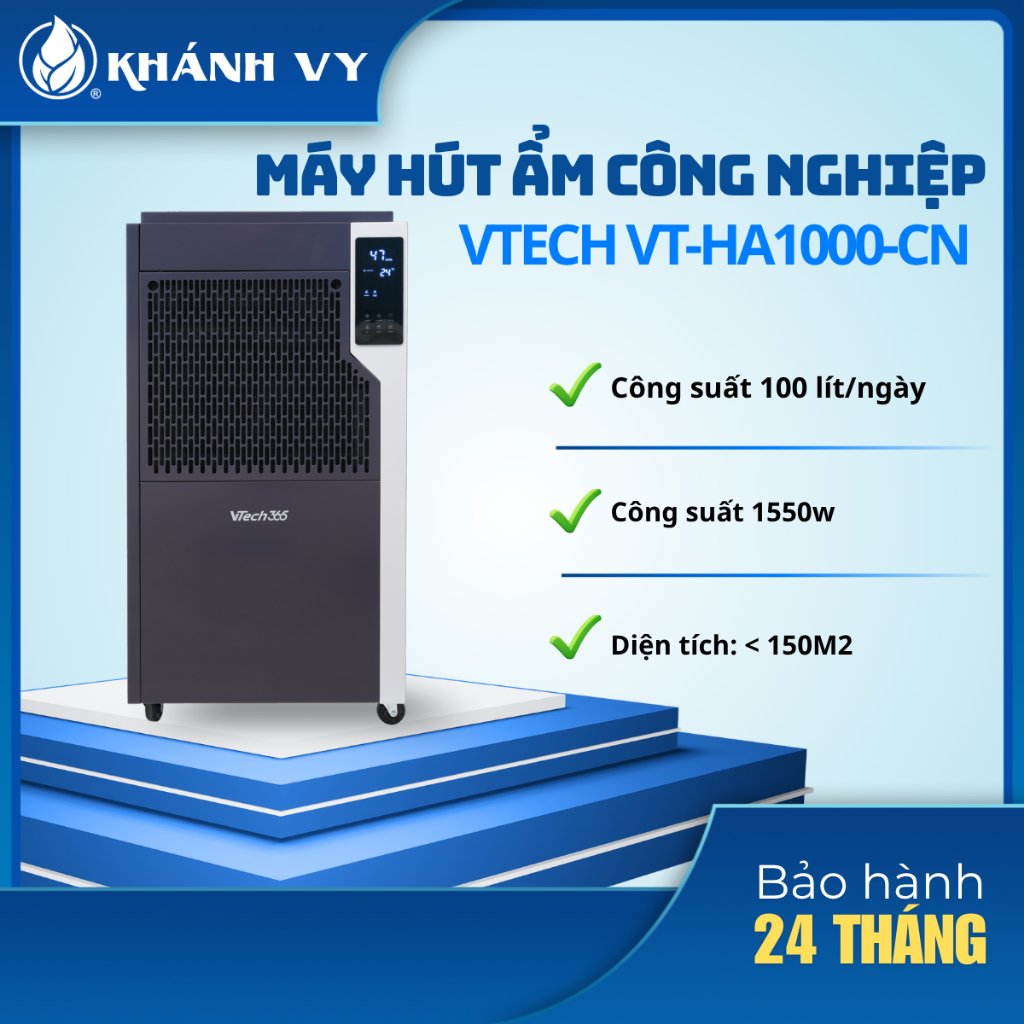Máy hút ẩm công nghiệp VTECH365 VT-HA1000-CN 100L/ngày