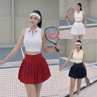 Váy thể thao xếp ly LUKY 2 lớp co giãn 4 chiều, cạp cao túi trong, Phù hợp cầu lông, Pickleball V01