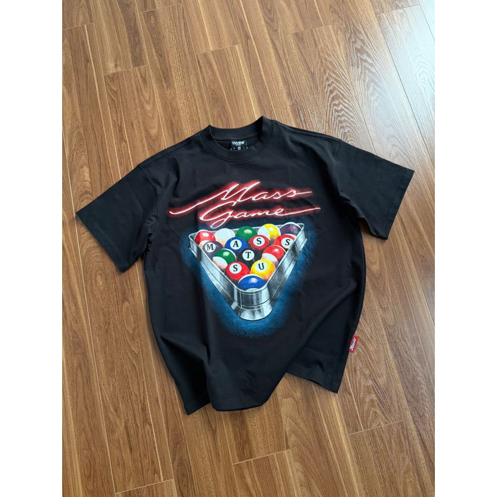 Áo thun oversize BILLIARDS brand MASS STUDIO 100% coton dày dặn đứng form unisex nam nữ