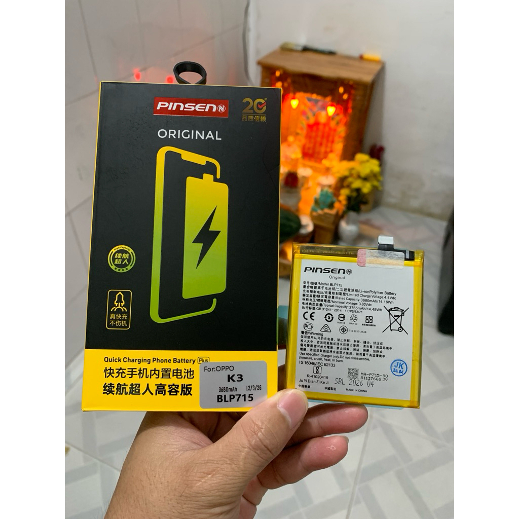 PIN OPPO K3 ZIN HỘP PINSEN MÃ BLP715 DUNG LƯỢNG CHUẨN