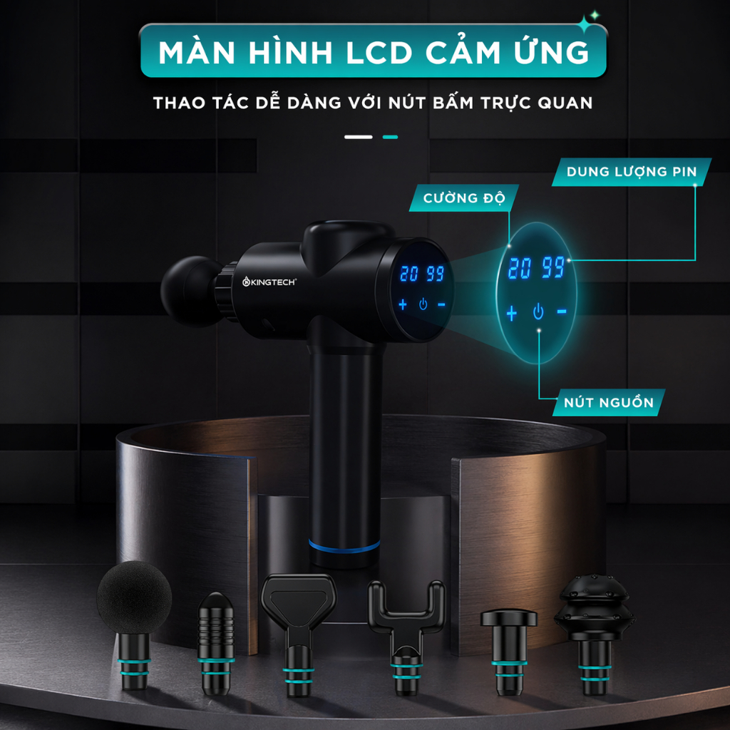 Máy Massage Cầm Tay Cao Cấp KINGTECH KH-720PRO, 20 Cấp Độ, Hỗ Trợ Mát Xa Chuyên Sâu, Giảm Đau Cơ, Cứng Khớp - Chính Hãng | BigBuy360 - bigbuy360.vn