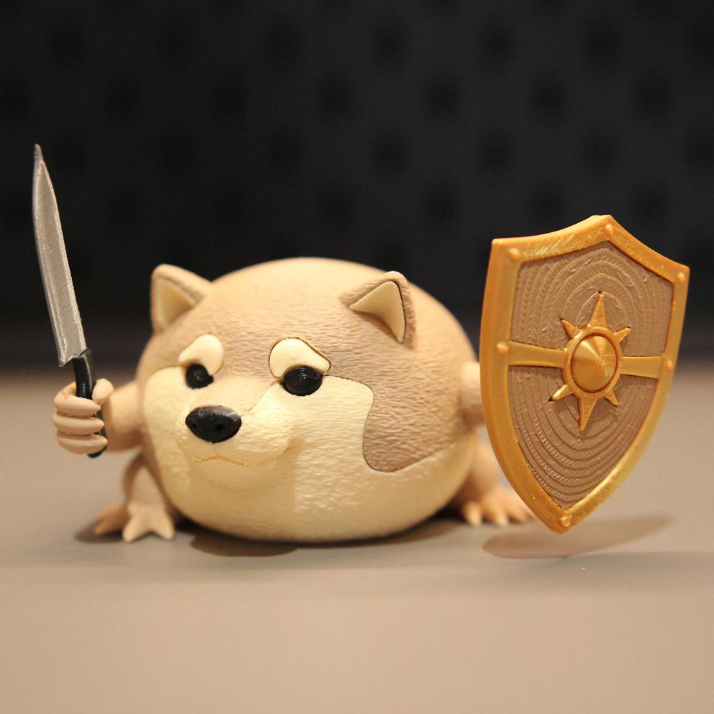 Móc Khoá Mô Hình "What The Dog Doing" – Chó cầm dao meme tiktok in 3d