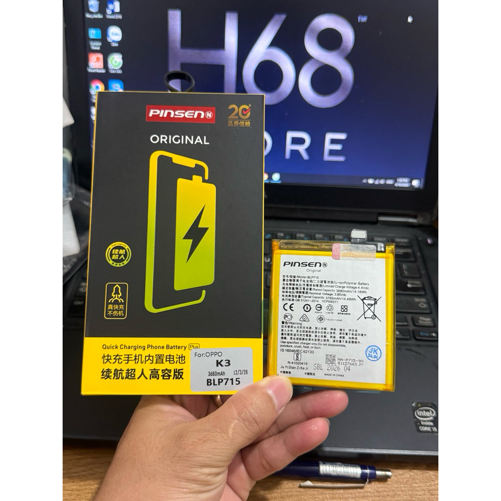 PIN OPPO K3 HỘP XỊN PINSEN MÃ BLP715 DUNG LƯỢNG CHUẨN