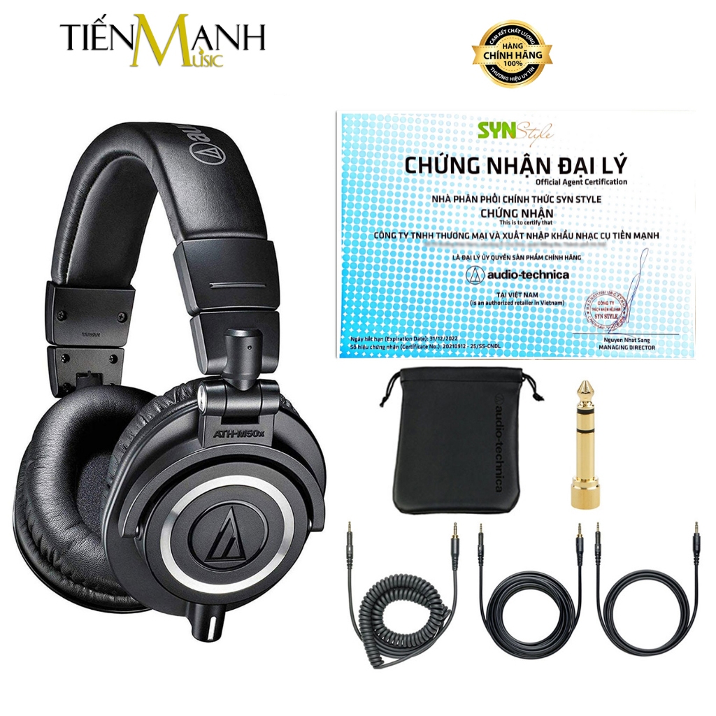 [Chính Hãng, Màu Đen] Tai Nghe Kiểm Âm Audio Technica M50X - Studio Monitor Headphones Professional 