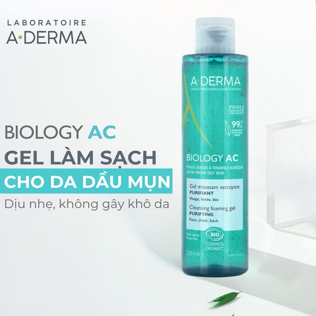 GEL RỬA NẶT A-DERMA BIOLOGY AC PURIFYING FOAMING  GEL 200ml