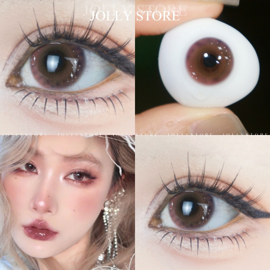 [6M] Lens mắt hồng idol bling 101 Pink JOLLY STORE / Kính áp tròng 14.2mm LUNA EYES Cận 0-6 độ