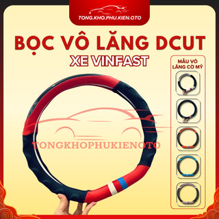 Bọc vô lăng Dcut, bọc tay lái xe Vinfast VF5, VF8 , VF9, VFe34, Limo/ MPV 7 .. kiểu dáng đẹp chắc tay- Mẫu vô lăng Cờ Mỹ