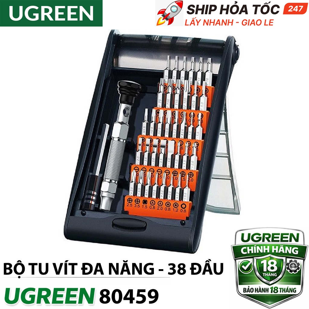 Bộ Tua Vít Đa Năng UGREEN 80459 - 38 Đầu Vít, Hợp Kim Nhôm - Dùng Sửa Chữa Điện Thoại Laptop Đồng Hồ