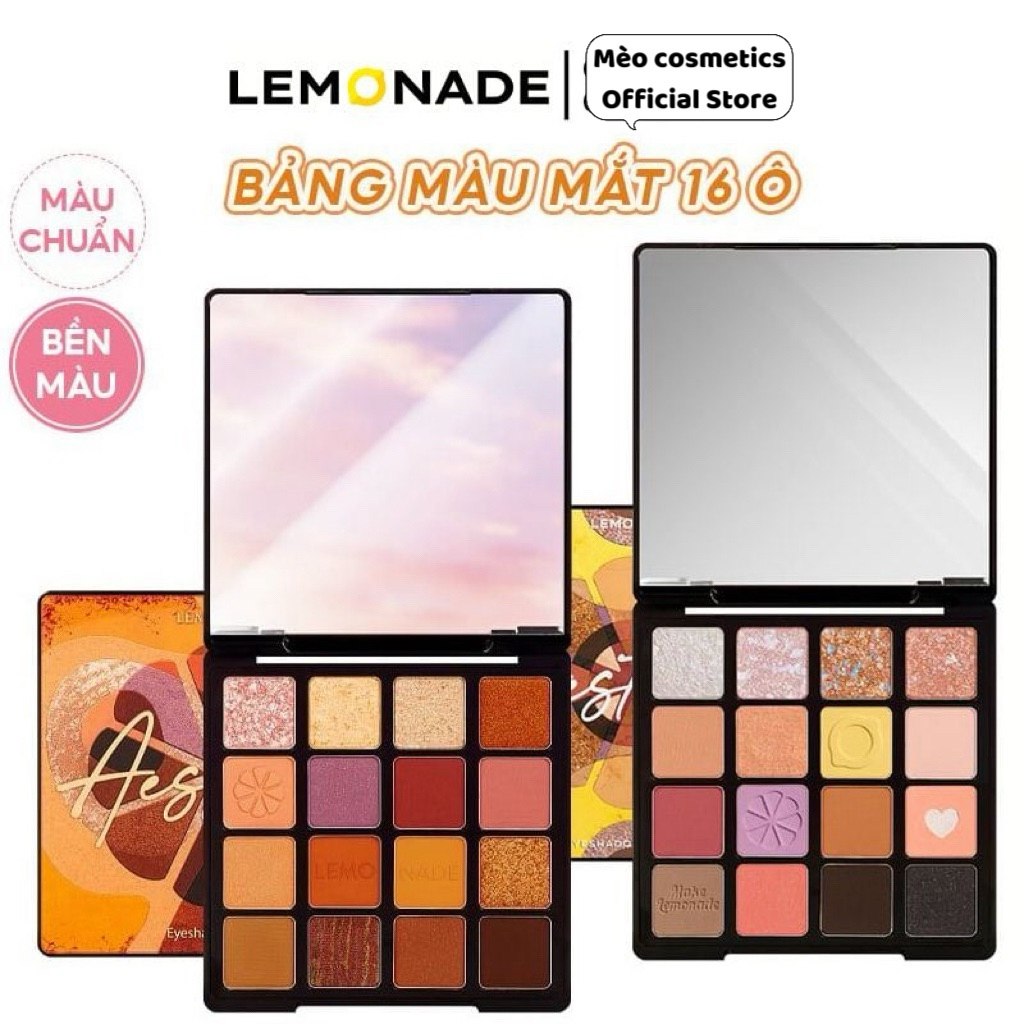 [CHÍNH HÃNG] Bảng Phấn Mắt Lemonade 16 Ô Siêu Mềm Mịn, Bền Màu, Lâu Trôi Aesthetic Eyeshadow Palette