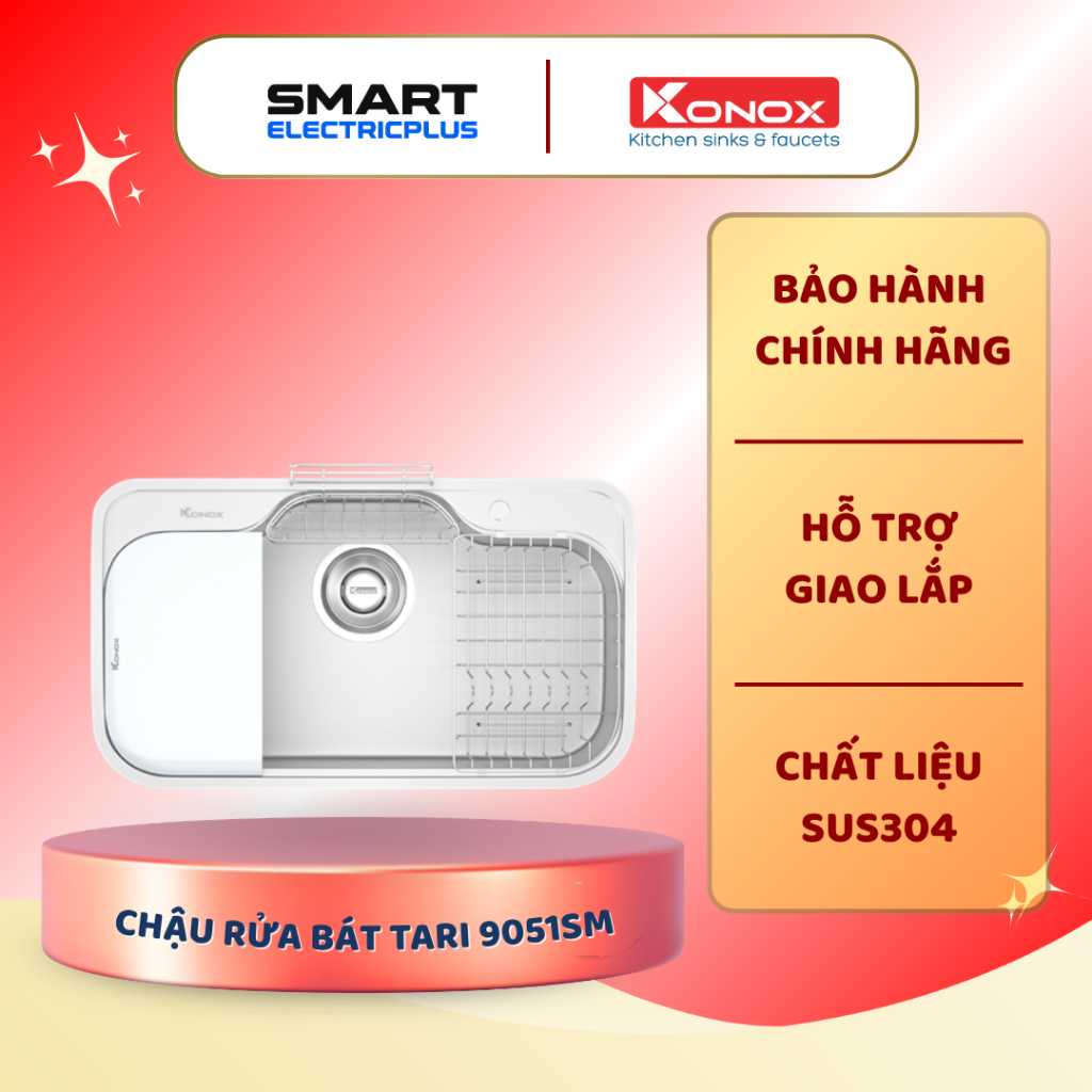 Chậu Rửa Bát Konox Tari 9051SM - Thiết Kế Rộng, Thoát Nước Nhanh