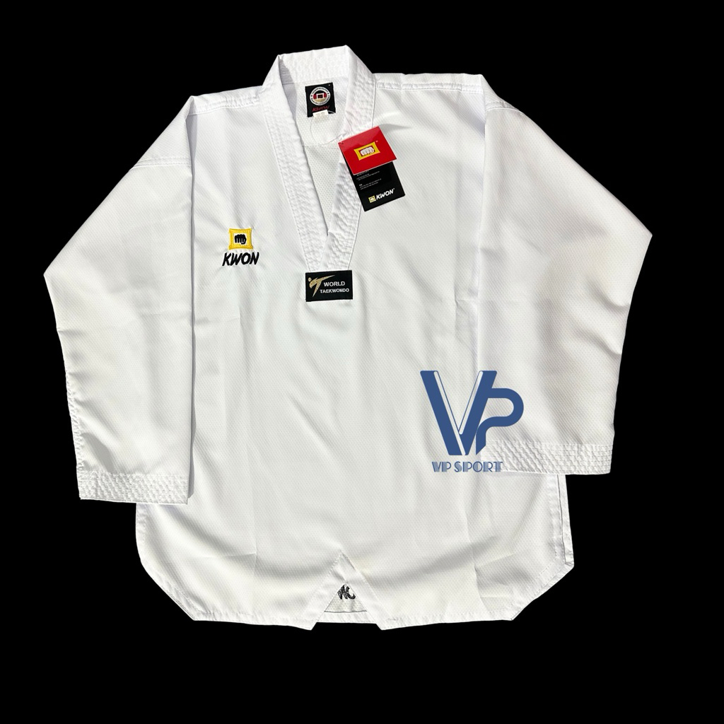 Kwon - Võ Phục Taekwondo Kwon Cổ Trắng Vải Gân Cao Cấp
