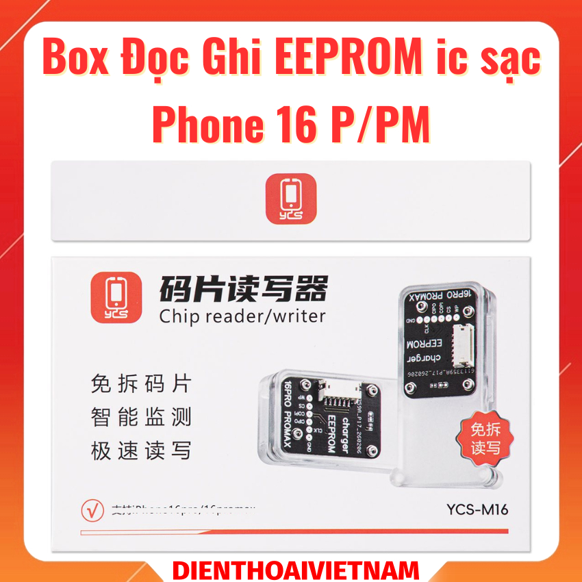Box đọc ghi eeprom ic sạc Phone 16 P/PM YCS M16