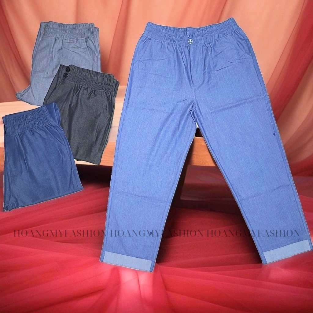 Quần jean nữ 9 tấc giấy lụa thái xịn mịn dáng quần 9 tấc ống nhỏ thời trang hot