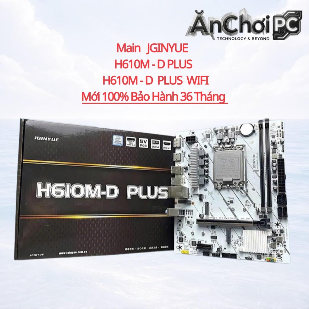 Main JGINYUE H610M-D Plus + H610M-D Plus Wifi DDR4 , Mới 100% -  Bảo Hành 36 Tháng