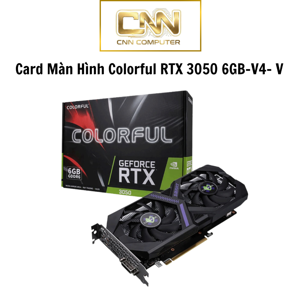 Card Màn Hình Colorful RTX 3050 6GB-V4-V – VGA RTX 3050 6GB, Hiệu Năng Gaming, Ray Tracing