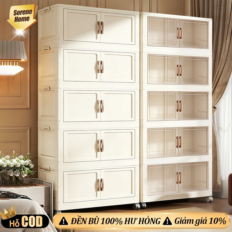 SN Tủ Nhựa Trong Suốt Đa Năng Làm Dày Công Suất Lớn Tủ Bếp Tủ Quần Áo Nhựa Phòng Ngủ