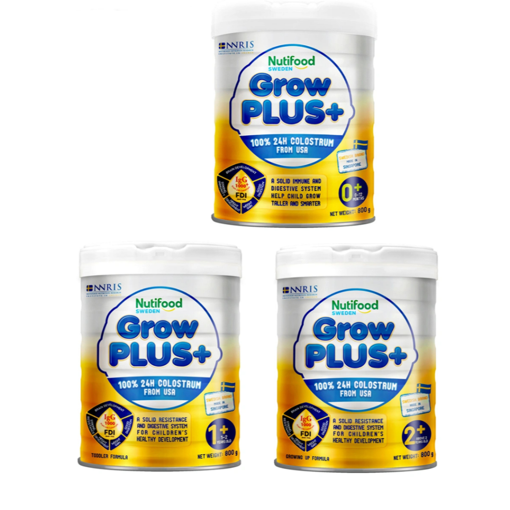 Sữa bột Nutifood Grow plus vàng (Growplus+) 0+/1+/2+ 800g (mẫu mới NNRIS)