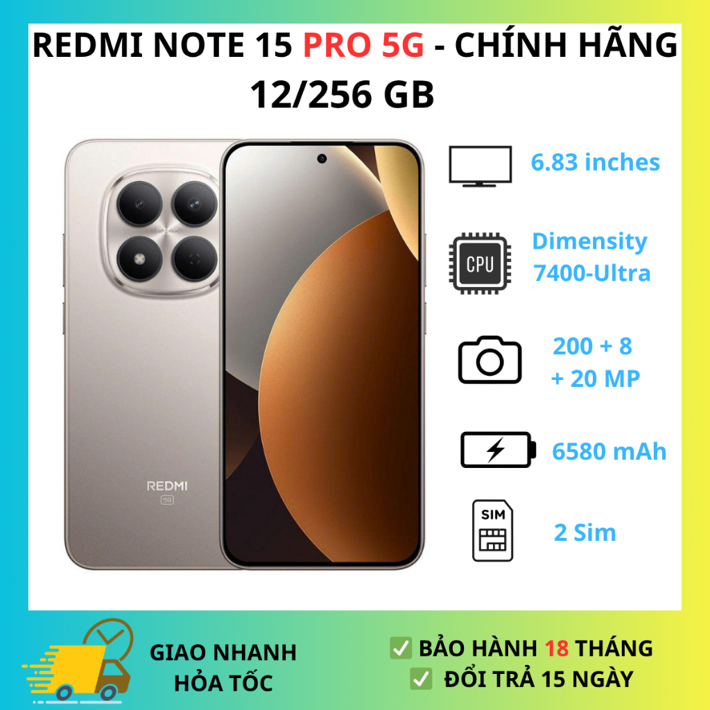 Điện Thoại Xiaomi Redmi Note 15 Pro 5G 12/256GB  - 8/256GB Chính Hãng | BigBuy360 - bigbuy360.vn