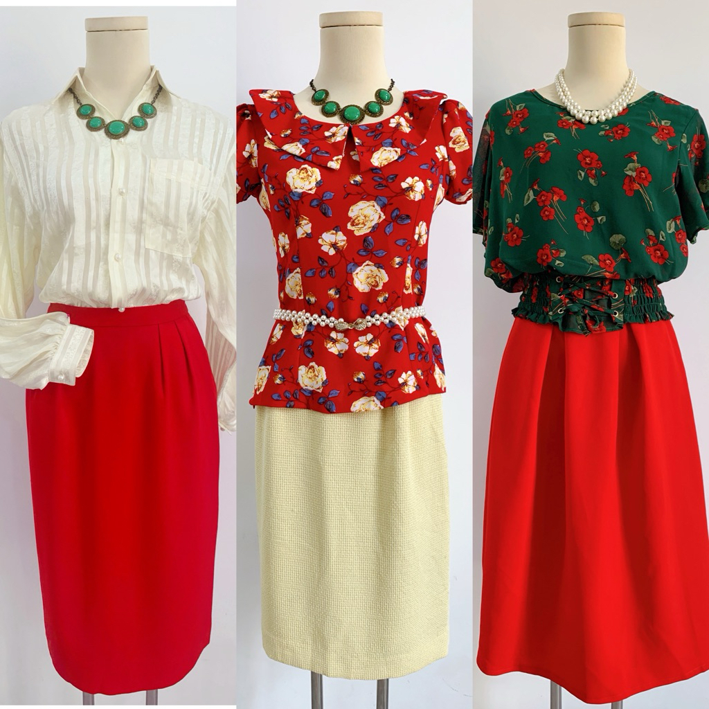 set đồ nữ retro classic hong kong style 2hand