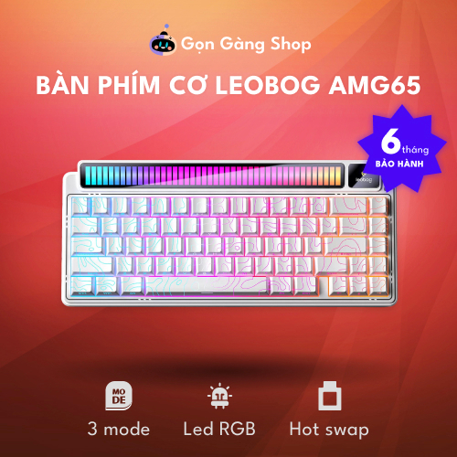 Bàn phím cơ Leobog AMG65 Âm thanh (3 mode, màn hình LED + TFT, Pin 8000 mAh)