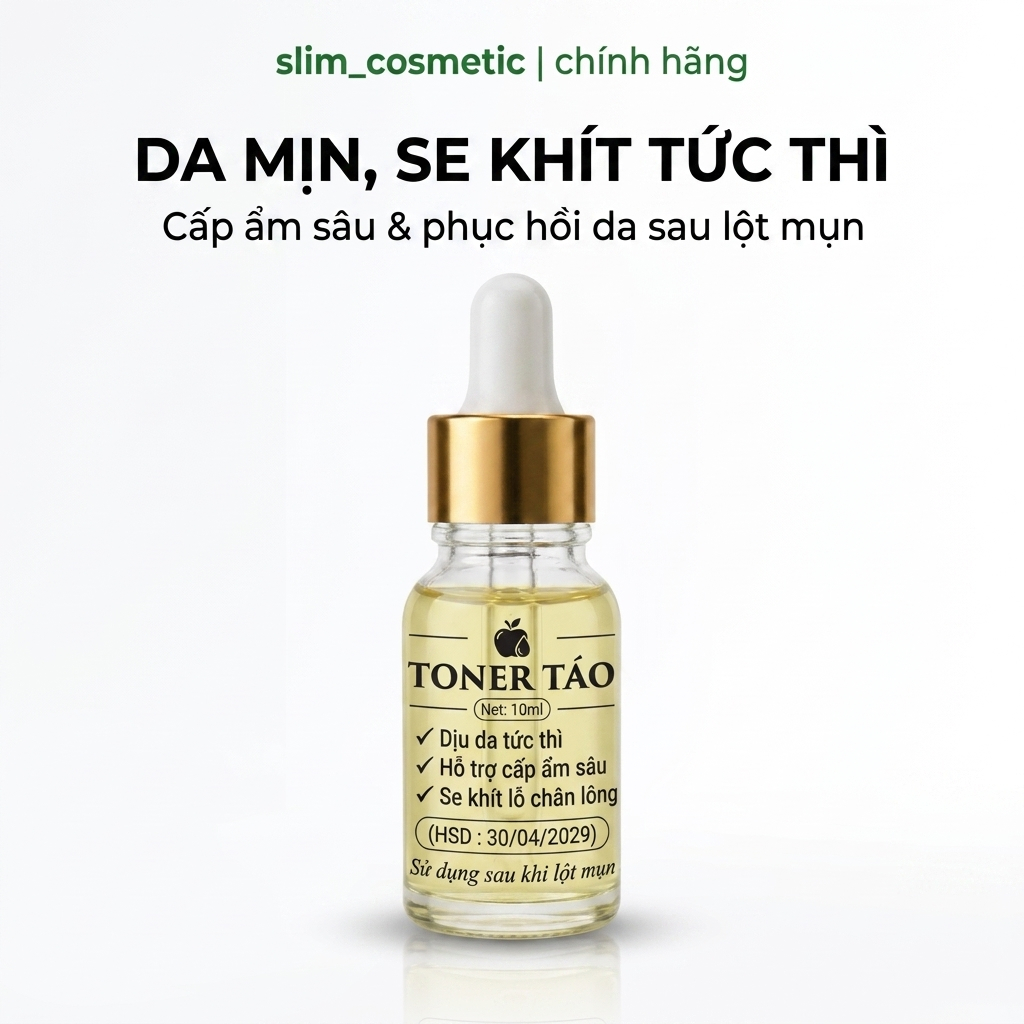 Toner Dấm Táo Cân Bằng Se Khít Lỗ Chân Lông Giảm Mụn, Phục Hồi Làm Dịu Da