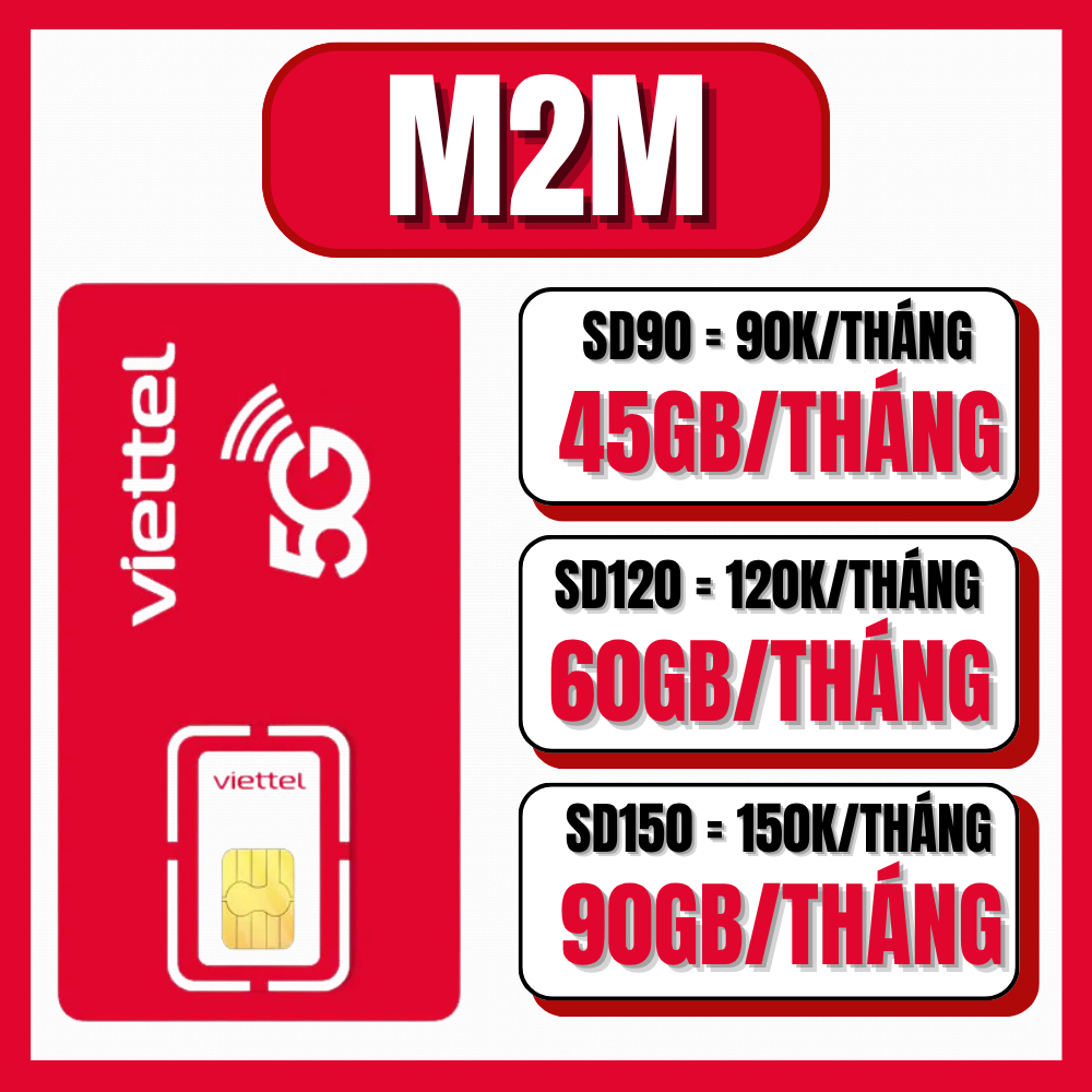 Sim Viettel Giá Rẻ M2M Đăng Ký Gói Data Theo Tháng Vào Mạng Tốc Độ Cao Lắp Điện Thoại, Màn Ô Tô, Đồn