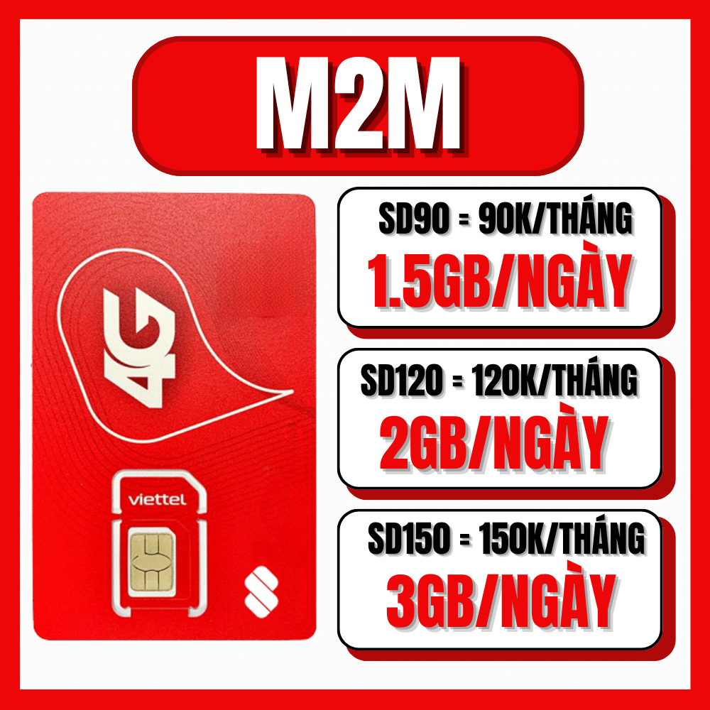 Sim 5G Viettel Data Khủng 3GB/Ngày Gia Hạn Cực Rẻ Đăng Ký Dùng Luôn - SD150 SD90 SD120