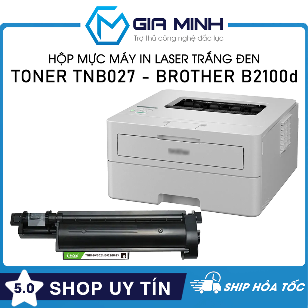 Hộp Mực Máy In Toner TNB027 / TNB022 - Tương Thích Máy In Laser Brother B2100d - Full VAT - Full Box