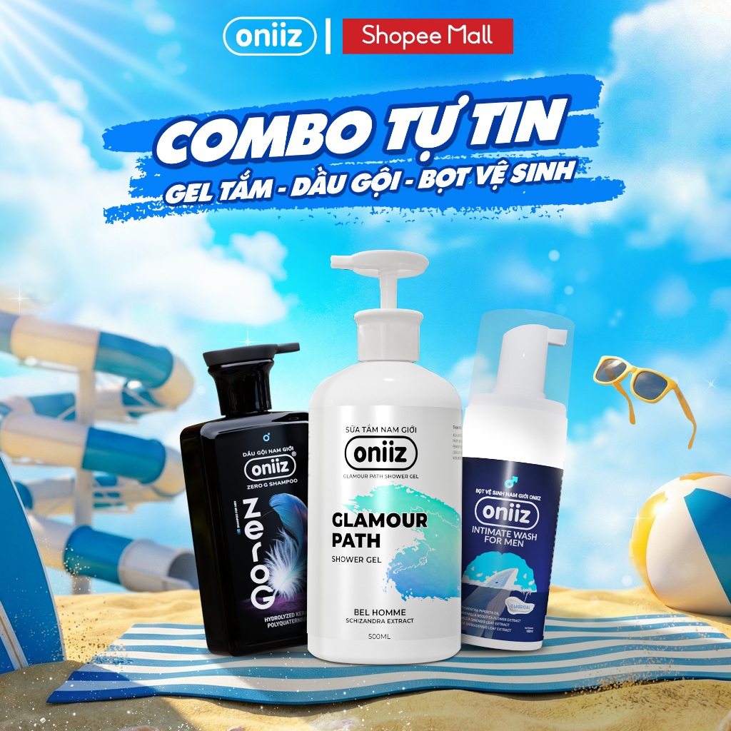 Combo Tự Tin - Bọt vệ sinh nam giới Oniiz, Sữa tắm hương nước hoa, Dầu gội nam tính mới ZeroG