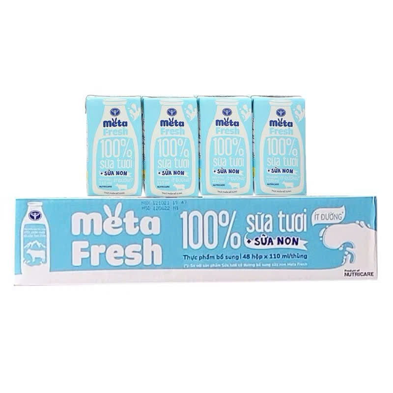 Thùng sữa tươi Meta Fresh Nutricare sữa non tăng cường miễn dịch 110ml (48 Hộp)