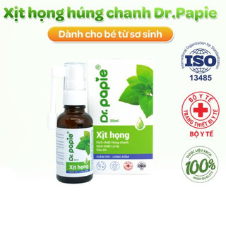 Xịt họng húng chanh Dr.Papie hỗ trợ giả.m h.o, tăng s.ứ.c đ.ề khá.ng đường h.ô hấ.p 30ml/chai