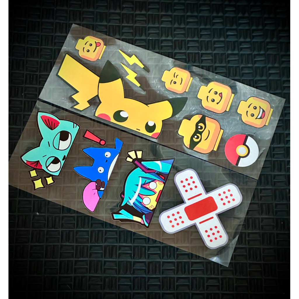 bộ tem pikachu , sticker mini , tem kiểu , tem xe máy,decal xa máy (giá 1 bộ)