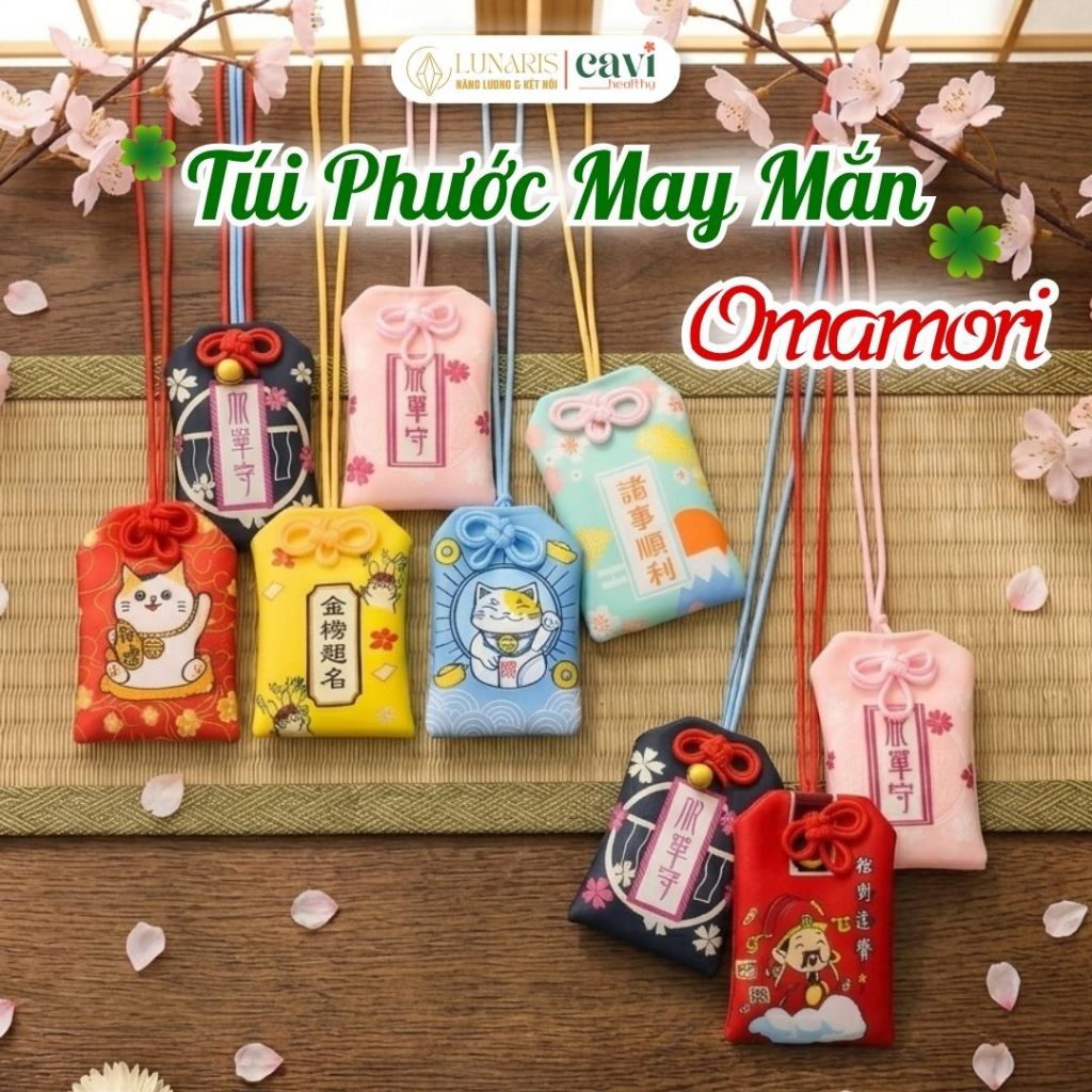 Túi Phước May Mắn Omamori - Cầu Tài Lộc, Bình An, Dùng Treo Túi, Làm Quà Tặng…