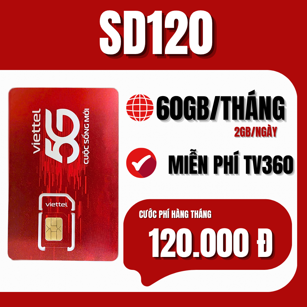 Sim 5G Viettel M2M Đăng Ký Gói 3GB/ngày SD150 - SIM DATA VÀO MẠNG TỐC ĐỘ CAO GIÁ RẺ
