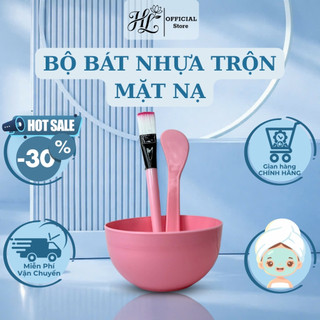 Bộ Bát, Chổi, Gạt Nhựa Trộn Mặt Nạ Đắp Mặt Chuyên Dùng Spa, Cá Nhân