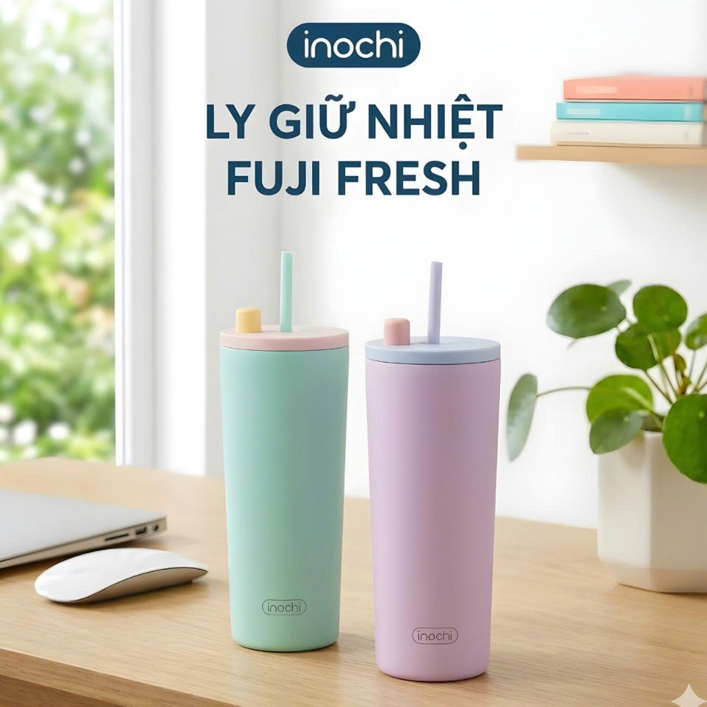 Ly giữ nhiệt Inochi Fuji Fresh 750ml - inox 304 giữ nóng lạnh 6h có ống hút quai xách chống tràn | BigBuy360 - bigbuy360.vn