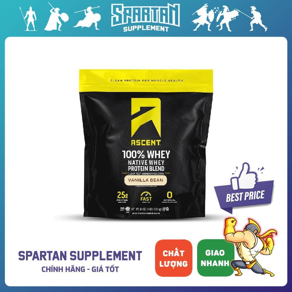 Ascent 100% Native Whey Vanilla Bổ Sung Protein Cho Tập Gym