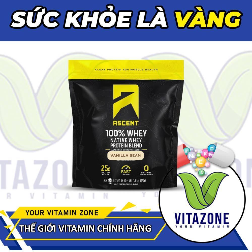 Bổ Sung Protein Mỗi Ngày Ascent 100% Native Whey Protein Vanilla