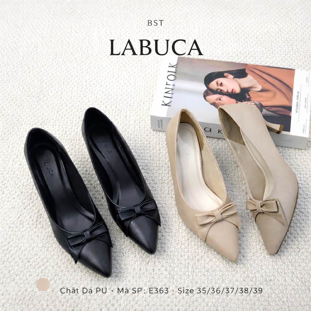 Giày Nữ Bít LABUCA E363 Gót 5cm Đính Nơ Thời Trang Êm Chân