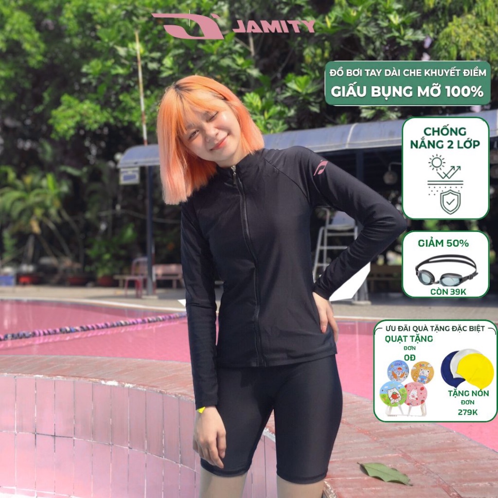 Đồ Bơi Bigsize Nữ Che Bụng Mỡ Tuyệt Đối [45kg - 85kg] - Áo Tắm Cho Người Béo Mập DB ATD100 – JAMITY ATD100 DB