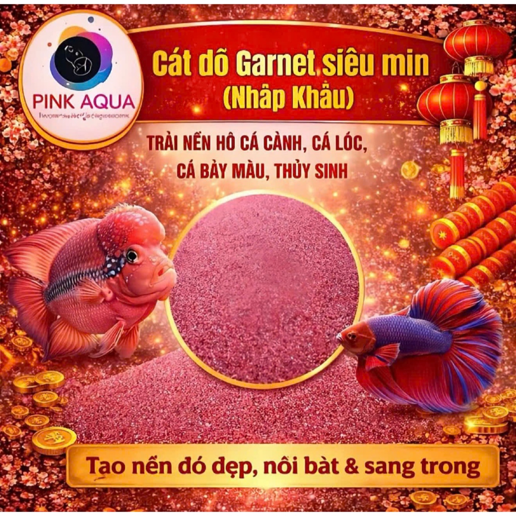 Cát thủy sinh - Cát Garnet đỏ (1 KG) trải nền bể cá thuỷ sinh